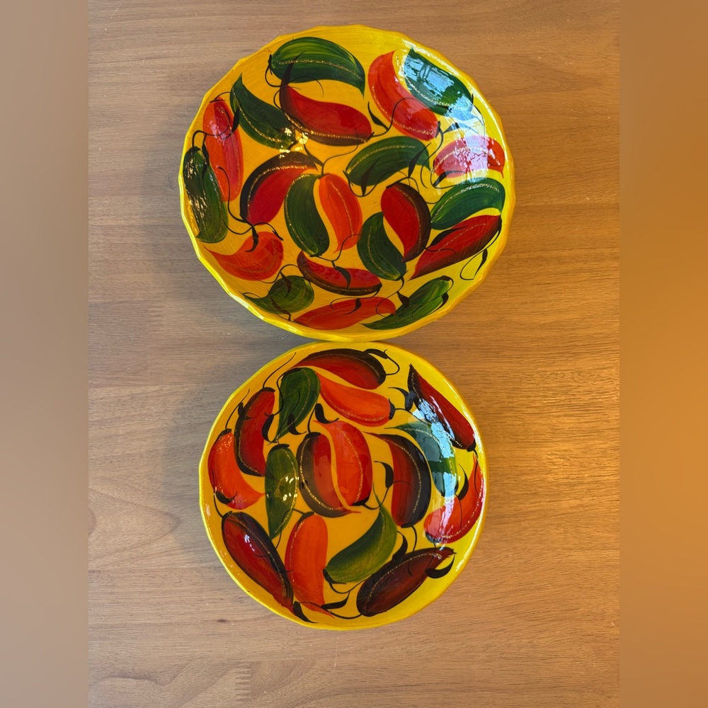 Mexican Style Clay Serving Bowl or wall decor (set of 2)
